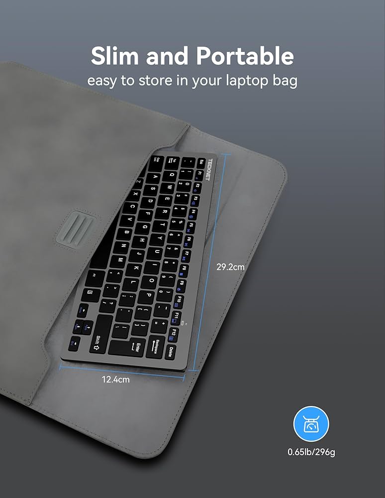 TECKNET 2.4G Wireless Keyboard, Ultra Slim Compact Computer